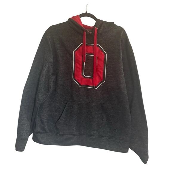 Ohio State Adult Large Pullover Hoodie Grey Pocket Applique Block O #5058 - Picture 1 of 10